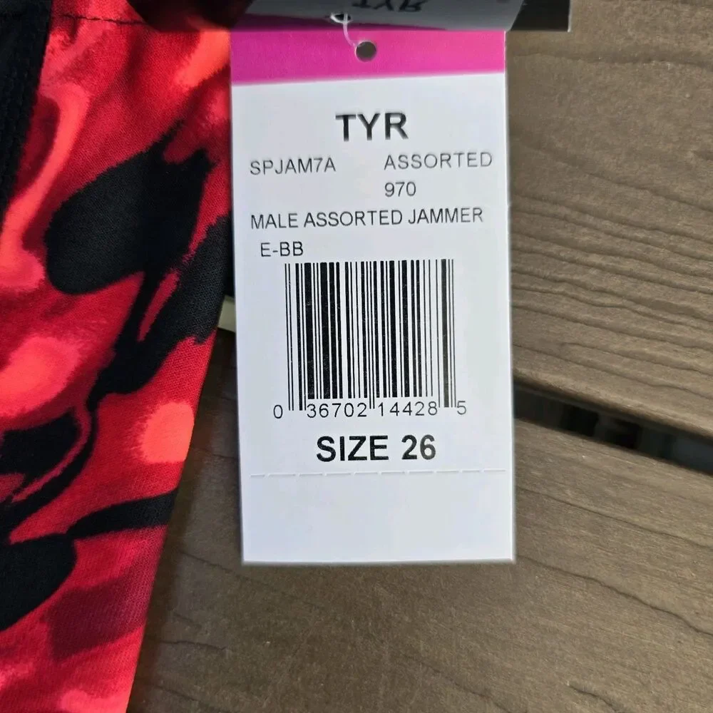 TYR Youth Boy's Durafast Elite Draco Hero Red/black Jammer Sz 26 NEW